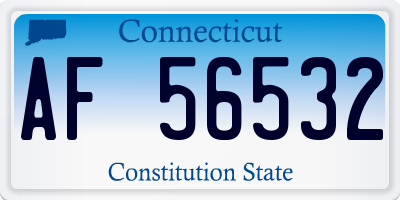 CT license plate AF56532