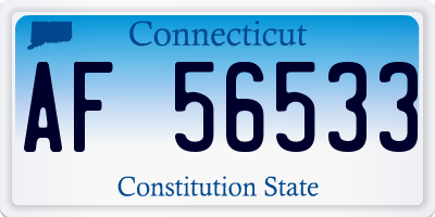 CT license plate AF56533