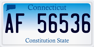 CT license plate AF56536