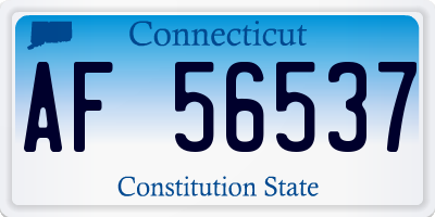 CT license plate AF56537