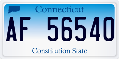 CT license plate AF56540
