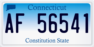 CT license plate AF56541