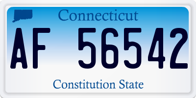CT license plate AF56542