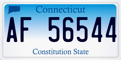 CT license plate AF56544