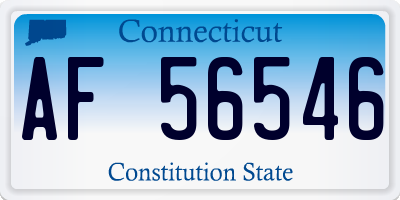 CT license plate AF56546