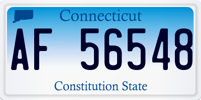 CT license plate AF56548
