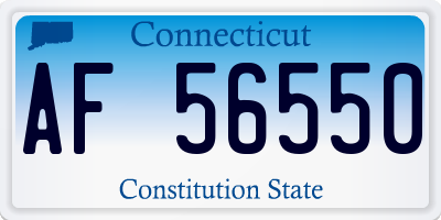 CT license plate AF56550