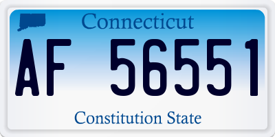 CT license plate AF56551