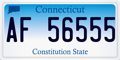 CT license plate AF56555