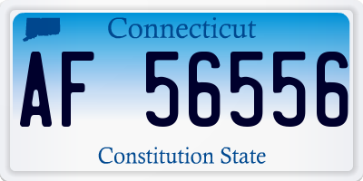 CT license plate AF56556
