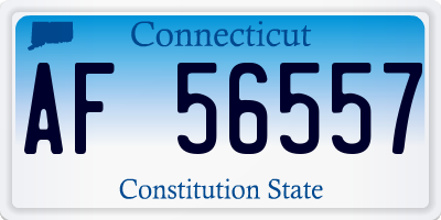 CT license plate AF56557