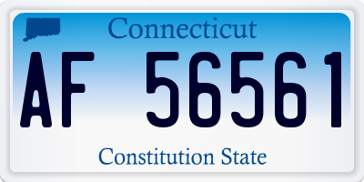 CT license plate AF56561