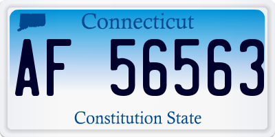 CT license plate AF56563