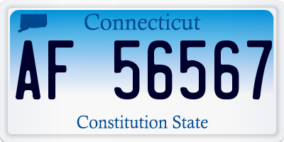 CT license plate AF56567