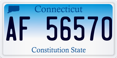 CT license plate AF56570