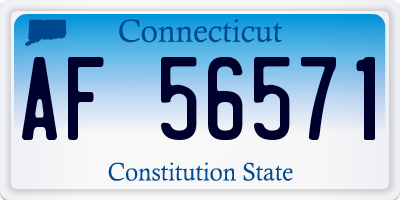 CT license plate AF56571
