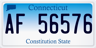 CT license plate AF56576