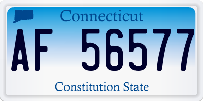 CT license plate AF56577
