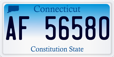 CT license plate AF56580