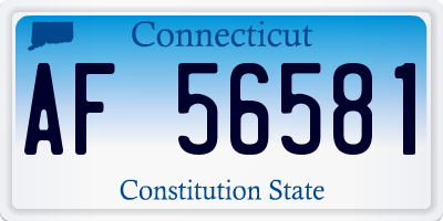 CT license plate AF56581