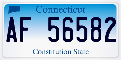 CT license plate AF56582
