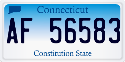 CT license plate AF56583