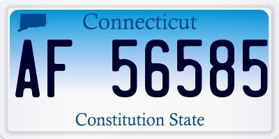 CT license plate AF56585
