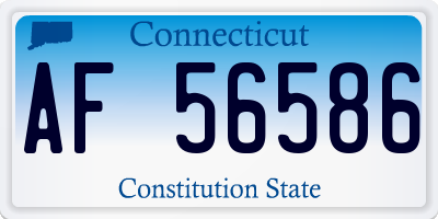 CT license plate AF56586