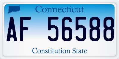CT license plate AF56588
