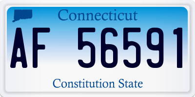 CT license plate AF56591