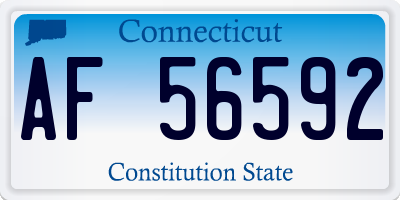 CT license plate AF56592