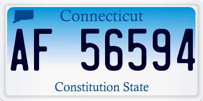 CT license plate AF56594