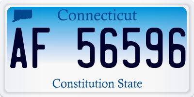 CT license plate AF56596