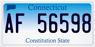 CT license plate AF56598