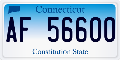 CT license plate AF56600