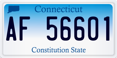 CT license plate AF56601