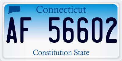 CT license plate AF56602