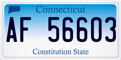 CT license plate AF56603
