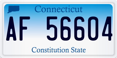 CT license plate AF56604