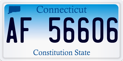 CT license plate AF56606