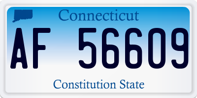 CT license plate AF56609