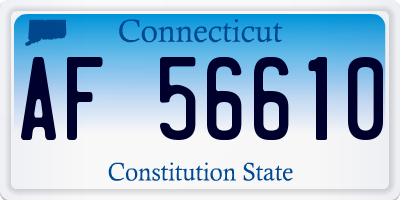 CT license plate AF56610