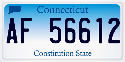 CT license plate AF56612