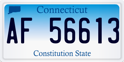 CT license plate AF56613