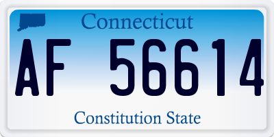 CT license plate AF56614