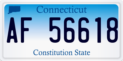 CT license plate AF56618