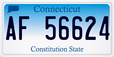 CT license plate AF56624