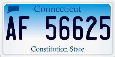 CT license plate AF56625
