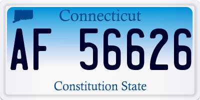 CT license plate AF56626