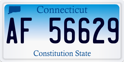 CT license plate AF56629